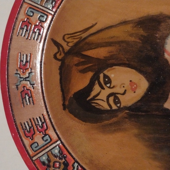 Hand Painted Romanian Romania Wooden Portrait Plates Woman Vlad Dracula Romania - Picture 6 of 16